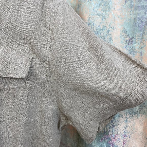 πHarve Benard Linen Casual Botton Down Blouse with short Sleeves - Picture 6 of 15